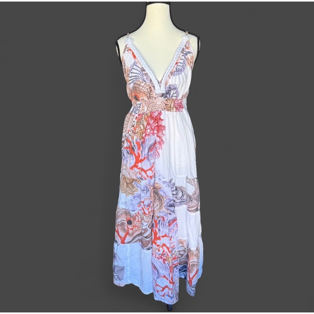 Flowy Buby.s Boho Seashell‎ Maxi Dress Size Med